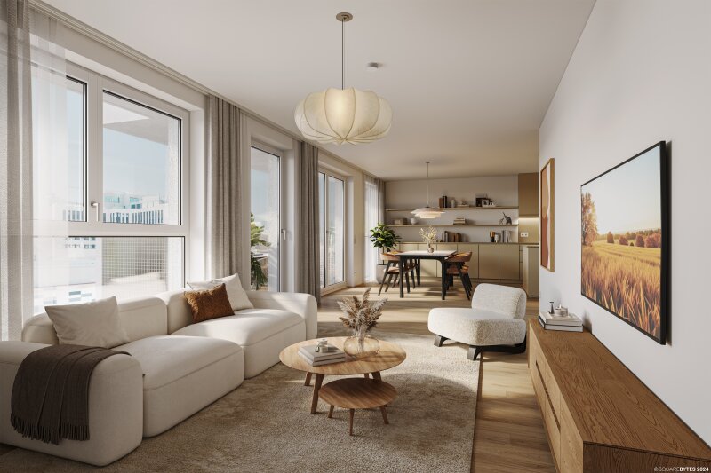 ?Village im Dritten ? PARK FLATS? Provisionsfreie 4-Zimmer Wohnung mit Balkon (Erstbezug!)