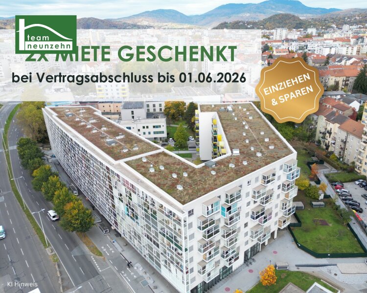 Wohnen im Herzen von Graz - 2-Zimmer-Wohnung mit großzügiger Loggia!