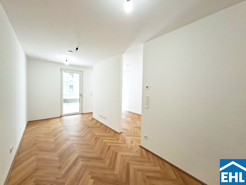 Erstbezug - 1,5-Zimmer-Wohntraum mit Balkon in U-Bahnnähe zwischen Augarten & Roßauer Lände - Fitnessstudio, Sauna, Co-Living-Space!