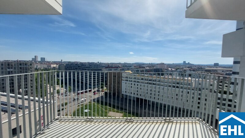 Sonnwendviertel: 1-Zimmer-Wohnung mit Balkon im 12. OG ? Fitnessraum, Co-Working & Rooftop-Terrasse inklusive!